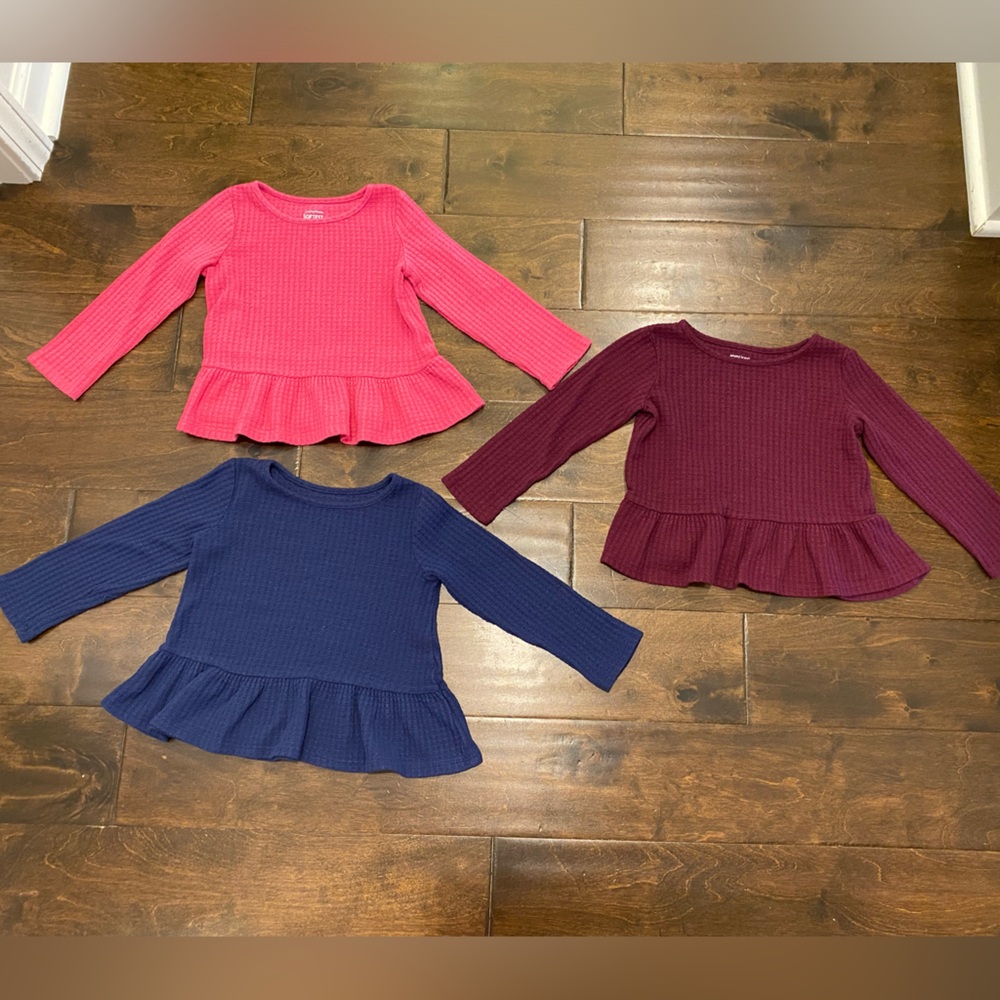 Jumping Beans Girls Long Sleeve Peplum Top Lot 3T